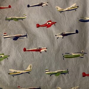 Pottery Barn Kids Airplane Duvet Cover - Blue, Red, Green